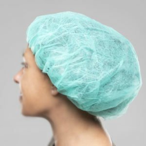 Gorro de enfermera/o verde tipo boina 25 gramos/m² por bolsa de 100 unidades