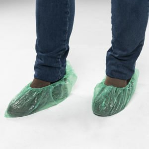 Calzas cubrezapatos verdes desechables, caja con 1000 unidades