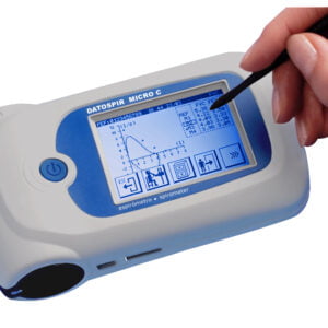 Espirómetro digital portátil modelo W20s con software Micro C, pantalla táctil y conexión USB y Bluetooth
