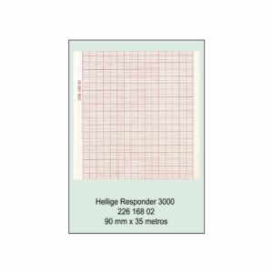 Rollo papel térmico 90mm x 35m rojo para desfibrilador GE Hellige Marquette modelo Responder 3000, referencia 0553007