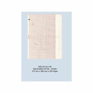 Block papel térmico Welch Allyn modelo 94016-0000 CP 100 CP 200, caja 10 unidades, 210x280mm, color rojo