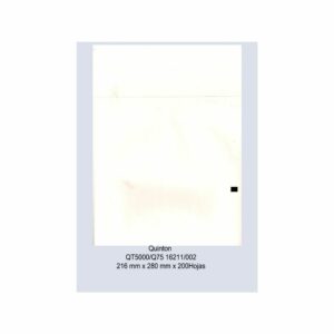 Block papel térmico Quinton modelo Q750 Q4500 Q5000 referencia 0553029 medidas 216x280mm 200 hojas