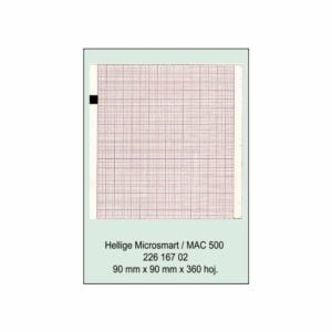 Rollo de papel térmico rojo 90x360 hojas compatible GE Microsmart MAC 500 ref 0553064