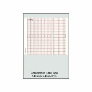 Rollo de papel térmico Cardiorapid modelo 145, 140mm x 43m, color rojo cuadrícula, referencia 0553067