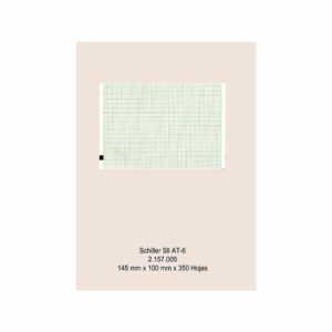 Block papel térmico Schiller modelo CARDIOVIT AT-6 M, ref 0553167, 145mm x 100mm, 350 hojas, color verde