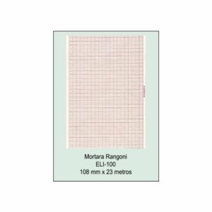 Rollo papel térmico Mortara Ranfoni modelo ELI 100 referencia 0553175, medidas 108mm x 23m, color rojo