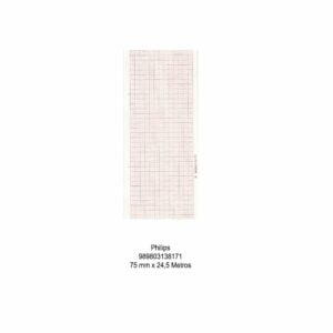 Rollo papel térmico HP HEARTSTART MRx M3536A color rojo 75mmx24,50m