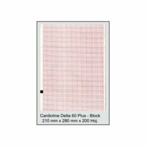 Block papel térmico Cardioline modelo DELTA 612 / ECT WS 2000 / DELTA 60 PLUS / ELAN 210, referencia 0553180, 210x280mm, 200 hojas, color rojo