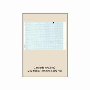 Block papel térmico Electrónica trentina modelo CARDIETTE AR 2100, medidas 210x140mm, 200 hojas, color azul cuadrícula