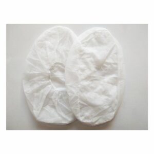 Calzas cubrezapatos antideslizantes blancas desechables, caja de 100 pares