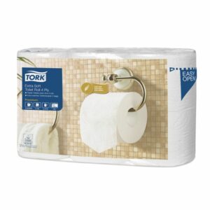 Tork papel higiénico convencional extra suave cuatro capas blanco 20mx9,7cm