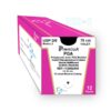 Sutura absorbible PGA multifilamento con aguja 1/2 circulo punta triangular corte inverso 26mm 3/0 hilo violeta 75cm