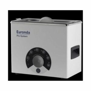 Tanque ultrasónico digital 260x220x156mm con cesto perforado y tapa gris humo para esterilización instrumental