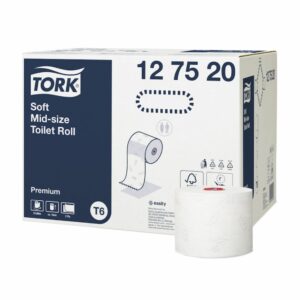 Tork rollo papel higiénico mid-size blanco 90m x 9,9cm 2 capas