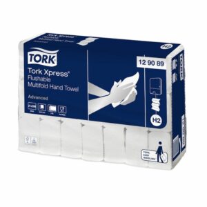 Toallas de mano entredobladas Tork Express suaves blancas flushable 24x21,30 cm