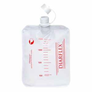 Bolsa de recolección DIARFLEX Advanced 1500ml para sistema drenaje heces, kit de 3 unidades con cierre giratorio y tapa de seguridad