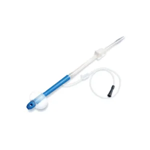 Catéter rectal con balón largo para adultos, punta oliva Ø16 mm, PVC flexible y conector de embudo