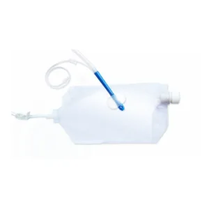 Sistema de irrigacion con cateter rectal balon silicona oliva tapa roscada bolsa 2000 ml para enema retorno