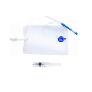 Kit estéril irrigación colon con catéter rectal balón silicona y jeringa Luer-Lock