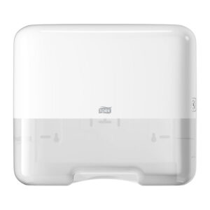 Tork dispensador mini para toalla doblada en v/c color blanco, modelo 553100