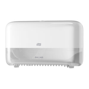 Dispensador Tork mid-size blanco para dos rollos de papel higiénico sin mandril