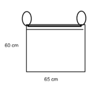 Bolsa de aislamiento estéril con cordones 65 x 60 cm · Polietileno transparente · Caja de 180 uds. (Ref. 586560)