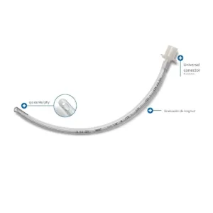 Tubo endotraqueal Endosid Magill de 6mm, sin balon y sin ojo de Murphy, para intubacion neonatal