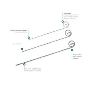 Estilete guía de intubación 6 canales compatible con tubos de 2.5 a 4mm para intubación pediátrica y neonatal
