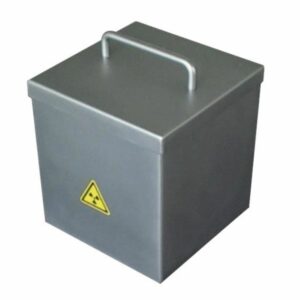Contenedor de residuos blindado de acero inoxidable para agujas y residuos contaminados en Medicina Nuclear