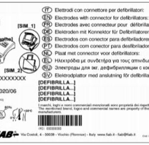 Electrodos desfibriladores estándar para adultos, con cable externo. Parches para desfibrilador, compatibles con equipos de las marcas Agilent, Hewlett-Packard y Laerdal Medical.