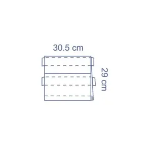 Bolsa polietileno transparente estéril con dos adhesivos para fijación, medidas 30.5 x 29 cm