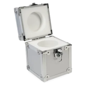 Estuche rígido de aluminio para pesa patrón de 20 kg (20.000 g) – Conservación y transporte seguro de pesas de calibración OIML R111