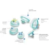 Mascarilla de anestesia pediátrica con rotación 360 grados y válvula unidireccional, material transparente y libre de látex