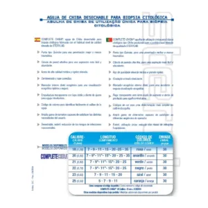 BIOCHIBACPL002 Aguja de Chiba desechable para Biopsia Citologica 20G 2