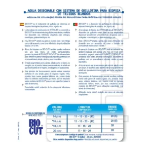 BIOCUT20 Aguja desechable con Sistema de Guillotina para Biopsia 20G 2