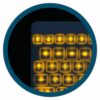 Retroiluminación regulable para teclado médico, disponible en blanco y negro, con control de intensidad de luz