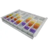 Bandeja de medicación semanal 6100-2 con 7 compartimentos extraíbles, separadores ajustables y 7 vasos transparentes con tapa hermética, modelo CMLP-F-BLP-6100-2