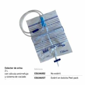 Bolsa de orina COLVAX 2000 ml con válvula de retención y grifo de vaciado