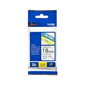 Cinta laminada Brother P-touch TZE-241 de 18mm blanco y negro