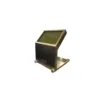 Escudo de mesa blindado TableShield modelo CAH-EM-30-V60 con ventana de vidrio plomado y ruedas de desplazamiento para medicina nuclear