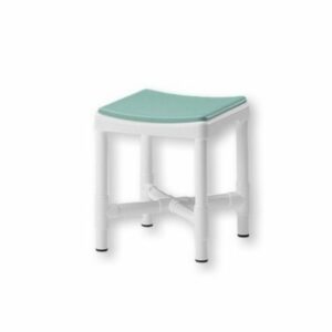 Taburete silla exploracion resonancia magnetica sin apoyabrazos y sin respaldo, estructura plastico alto impacto, cojin PUR extraible ergonomico, capacidad 200 kg.
