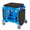 Camilla A-magnética modelo Cubo con altura fija y plegable, escalones laterales y respaldo ajustable para resonancia magnética