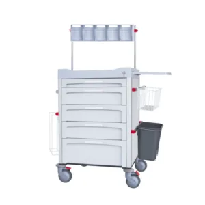 Carro de curas de cajones en ABS con estructura de acero galvanizado y aluminio, cajones ISO 600x400 y sistema soft-close