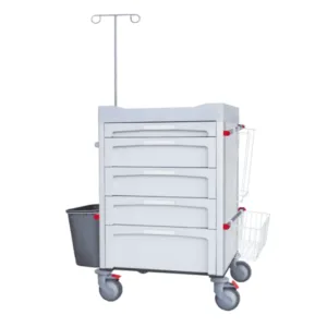 Carro de curas de cajones en ABS con estructura de acero galvanizado y aluminio, cajones ISO configurables y sistema soft-close