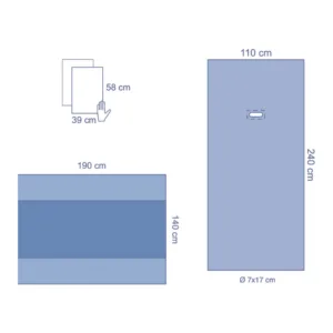 Equipo para estrabismo OPS Ultimate CP30458CE – Paño trilaminado 110x240 cm con fenestración adhesiva 17x7 cm, estéril (caja de 20 unidades)