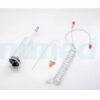 Jeringa medio contraste 200 ml con conexión Y y tubo Quick File para injectores Medtron Injektron 82 MRT modelo 400301B, compatible con resonancia magnética y tomografía computerizada.