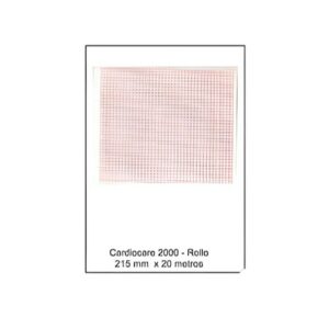 Rollo papel térmico Trismed modelo CARDIPIA 800/812N/812P/812R/812RS, color cuadrícula naranja, medidas 215mm x 20mts