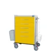Carro de aislamiento hospitalario CMLP-F-D6040-0-4-1-AM con 5 cajones, ruedas giratorias y porta guantes triple para salas de aislamiento