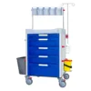 Carro de anestesia hospitalario con cajones regulables y ruedas con freno, modelo CMLP-F-DNOV-K23