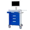 Carro de telemedicina modelo CMLP-F-DNOVMED-1-3-1-AZ con monitor y teclado antibacterial para hospital